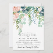 熱帯図解入りの、写真付きのフローラ芸術的結婚の 招待状 (正面)