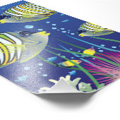 熱帯図解入りの、写真付きの魚 フォトプリント            (角)