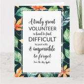 熱帯地域のボランティアの感謝の週 カード (正面)