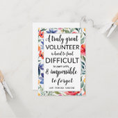 熱帯地域のボランティアの感謝の週 カード (正面/裏面インサイチュ)