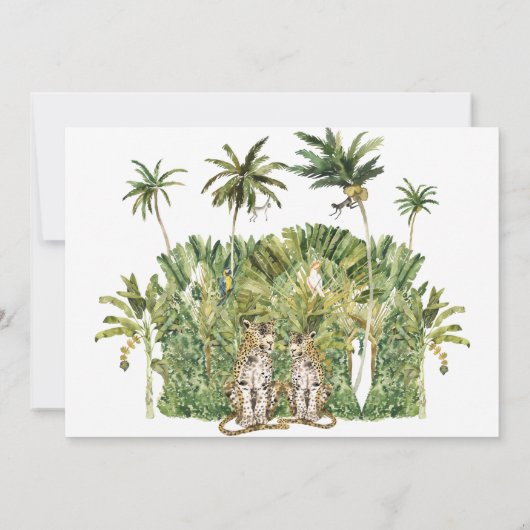 熱帯地域のヤシの木が日付を節約 招待状 (裏面)