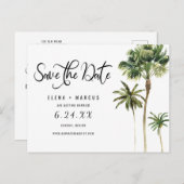 熱帯地域のヤシの木が日付を節約 案内ポストカード (正面/裏面)