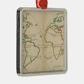熱帯地方が付いている世界地図 メタルオーナメント (右)