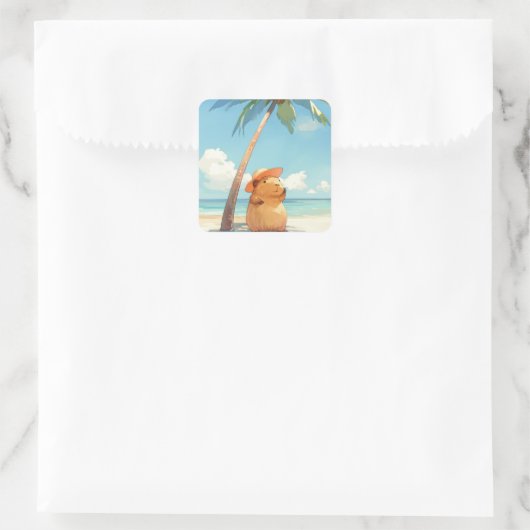 熱帯地方のカピバラ スクエアシール (バッグ)