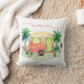 熱帯地方のキャラバンのキャンピングカー場面| クッション (ブランケット)