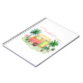 熱帯地方のキャラバンのキャンピングカー場面| ノートブック (左側)