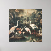 熱帯地方のヴィンテージクレーンと宮殿 キャンバスプリント (正面)