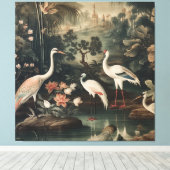 熱帯地方のヴィンテージクレーンと宮殿 キャンバスプリント (インサイチュ (ウッドフロア))