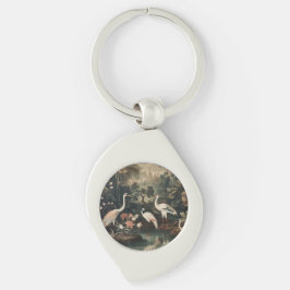 熱帯地方のヴィンテージクレーンと宮殿 キーホルダー