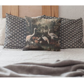 熱帯地方のヴィンテージクレーンと宮殿 クッション