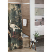 熱帯地方のヴィンテージクレーンと宮殿 シャワーカーテン