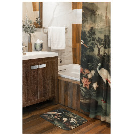 熱帯地方のヴィンテージクレーンと宮殿 シャワーカーテン