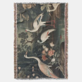 熱帯地方のヴィンテージクレーンと宮殿 スローブランケット (正面縦)