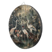 熱帯地方のヴィンテージクレーンと宮殿 ダーツボード (正面右)