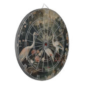 熱帯地方のヴィンテージクレーンと宮殿 ダーツボード (正面左)