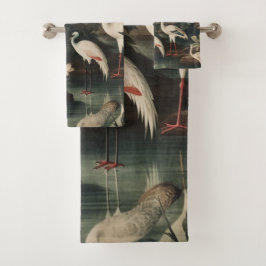 熱帯地方のヴィンテージクレーンと宮殿 バスタオルセット