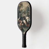 熱帯地方のヴィンテージクレーンと宮殿 ピックルボールラケット (左)