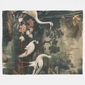 熱帯地方のヴィンテージクレーンと宮殿 フリースブランケット (正面(横))