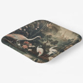 熱帯地方のヴィンテージクレーンと宮殿 ペーパープレート (傾斜あり)