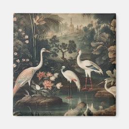 熱帯地方のヴィンテージクレーンと宮殿 マグネット