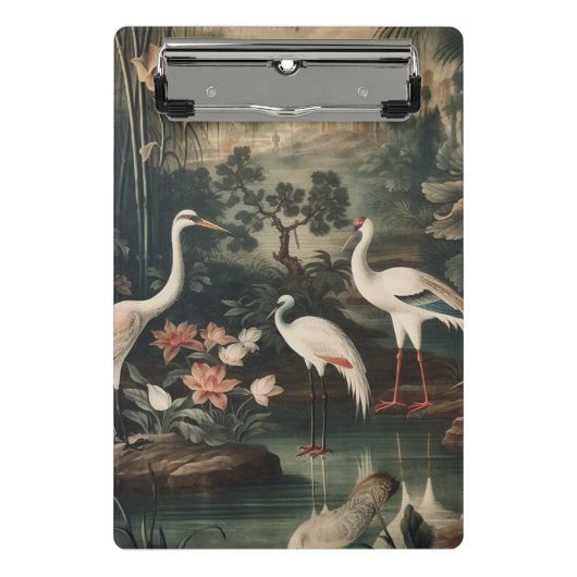 熱帯地方のヴィンテージクレーンと宮殿 ミニクリップボード (正面)