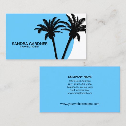 熱帯地方の旅行代理店のテンプレート 名刺 (正面/裏面)
