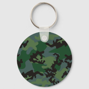 熱帯地方の緑の迷彩柄Keychain キーホルダー