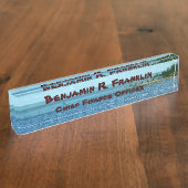 熱帯場面カスタム デスクネームプレート (側面)