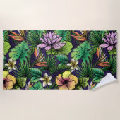 熱帯夏のおもしろい ビーチタオル (正面)