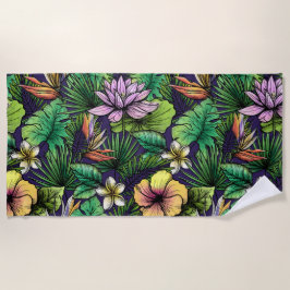 熱帯夏のおもしろい ビーチタオル