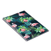 熱帯夏のシームレスパターンとフラミンゴのbir ノートブック (右側)