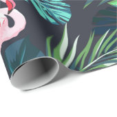 熱帯夏のシームレスパターンとフラミンゴのbir ラッピングペーパー (ロールコーナー)