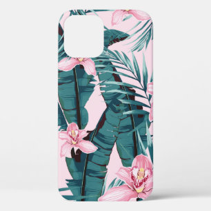 熱帯夏のシ絵画ームレスな模様(ヤシ) iPhone 12ケース