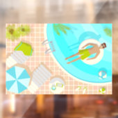 熱帯夏のスイミングプールガイビーチバカイ ウィンドウサイン (シート2)