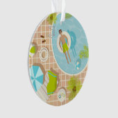 熱帯夏のスイミングプールガイビーチバカイ オーナメント (正面)