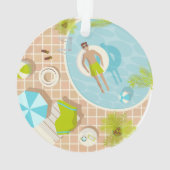 熱帯夏のスイミングプールガイビーチバカイ オーナメント (裏面)