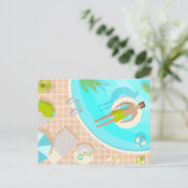 熱帯夏のスイミングプールガイビーチバカイ シーズンポストカード (スタンド正面)