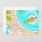 熱帯夏のスイミングプールガイビーチバカイ シーズンポストカード (正面/裏面)