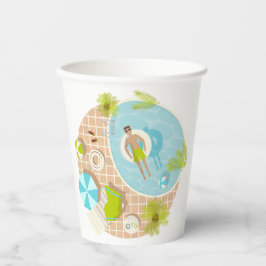 熱帯夏のスイミングプールガイビーチバカイ 紙コップ