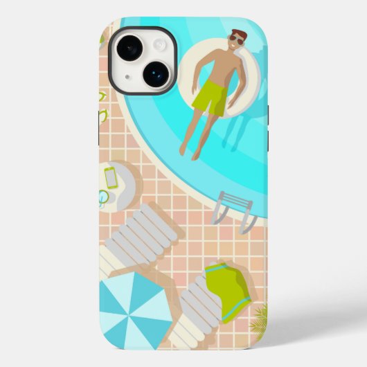 熱帯夏のスイミングプールガイビーチバカイ Case-Mate iPhoneケース (裏面)
