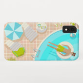 熱帯夏のスイミングプールガイビーチバカイ Case-Mate iPhoneケース (裏面(横))
