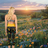 熱帯夏のバイブパターン – おもしろいとカラフル カプリレギンス