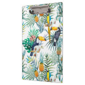 熱帯夏のパイナップルオウムの鳥の水彩画 クリップボード (左)