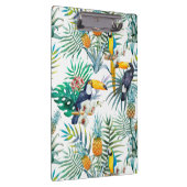 熱帯夏のパイナップルオウムの鳥の水彩画 クリップボード (右)