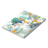 熱帯夏のパイナップルオウムの鳥の水彩画 ノートパッド (回転)