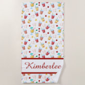 熱帯夏のパタカラフルーン ビーチタオル (正面)