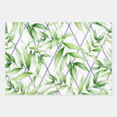 熱帯夏のパーム葉のパターン ラッピングペーパーシート (正面)