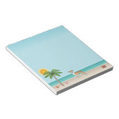 熱帯夏のビーチで子犬と白いイギー犬 ノートパッド (アングル)