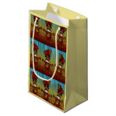 熱帯夏のビーチを踊るTiki小屋の人の島 スモールペーパーバッグ (正面アングル)