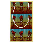 熱帯夏のビーチを踊るTiki小屋の人の島 スモールペーパーバッグ (正面)